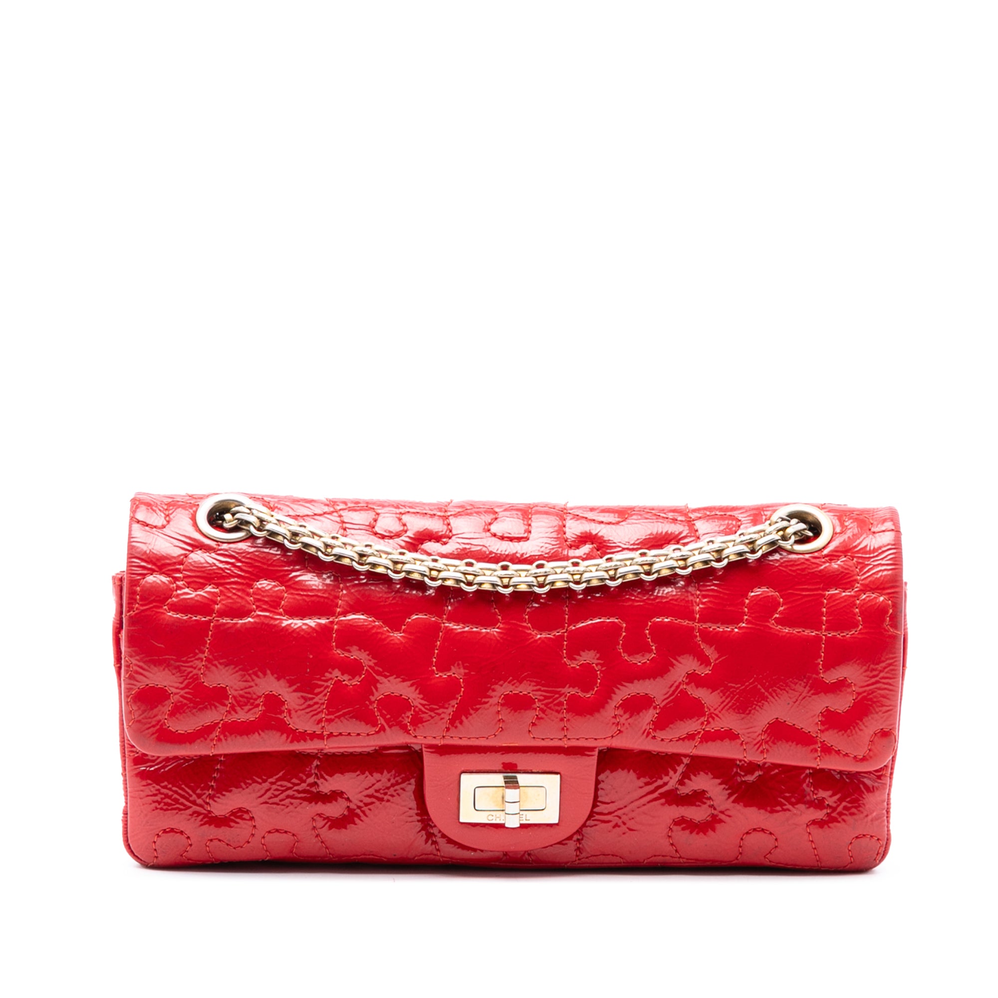 Reissue 2.55 Crackled Patent Puzzle East West Double Flap