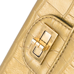 Medium Croc Embossed Lambskin 2.55 Reissue Double Flap Bag