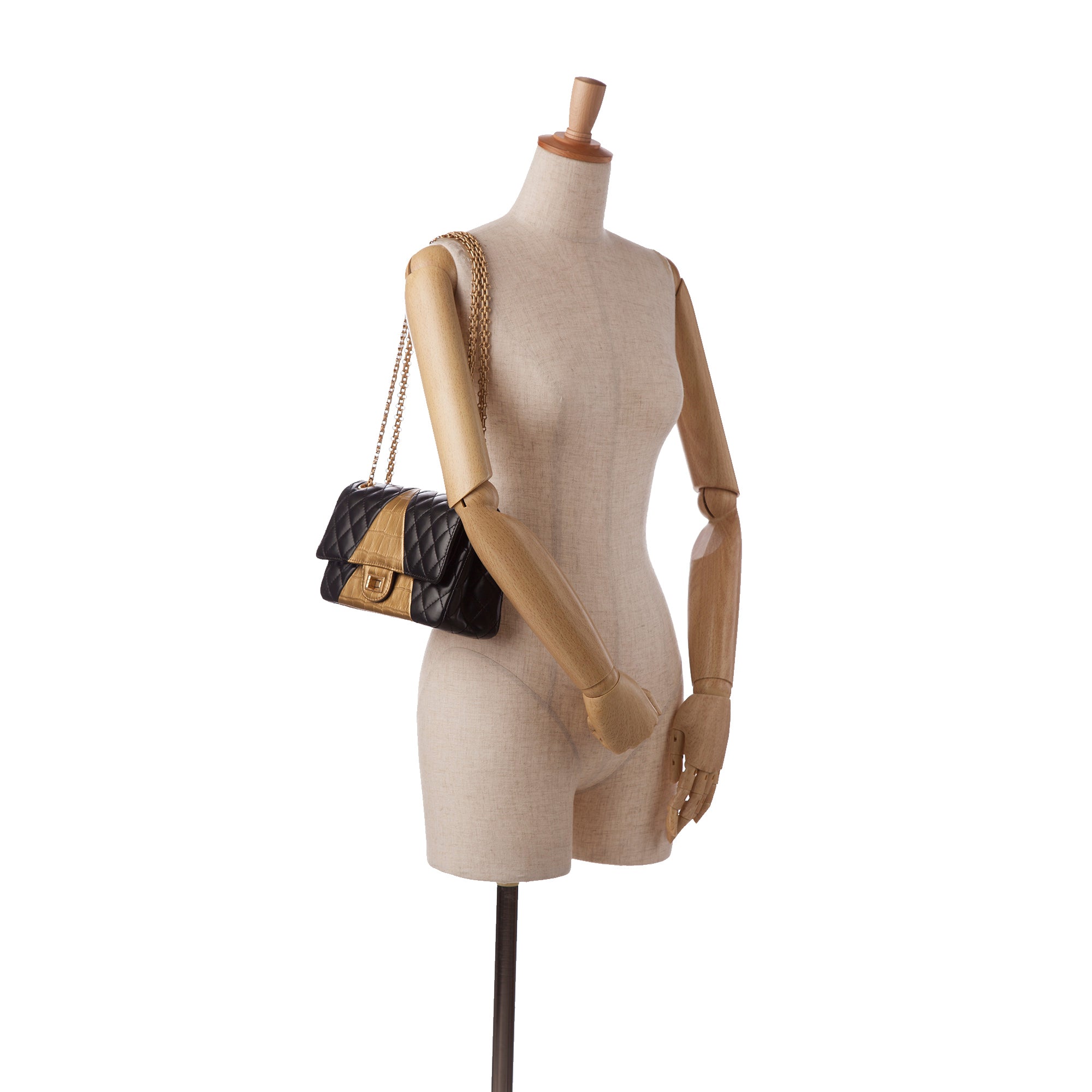 Medium Croc Embossed Lambskin 2.55 Reissue Double Flap Bag