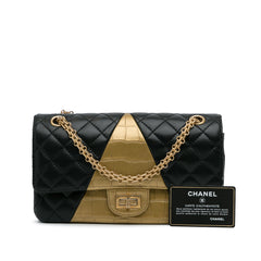 Medium Croc Embossed Lambskin 2.55 Reissue Double Flap Bag