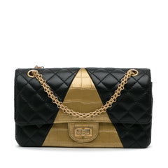 Medium Croc Embossed Lambskin 2.55 Reissue Double Flap Bag