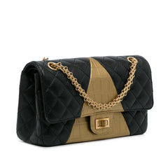 Medium Croc Embossed Lambskin 2.55 Reissue Double Flap Bag