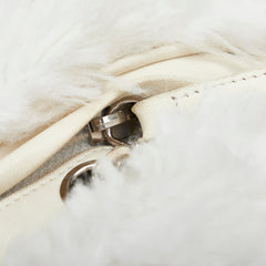 CC Crystal Embellished Faux Fur Round Crossbody