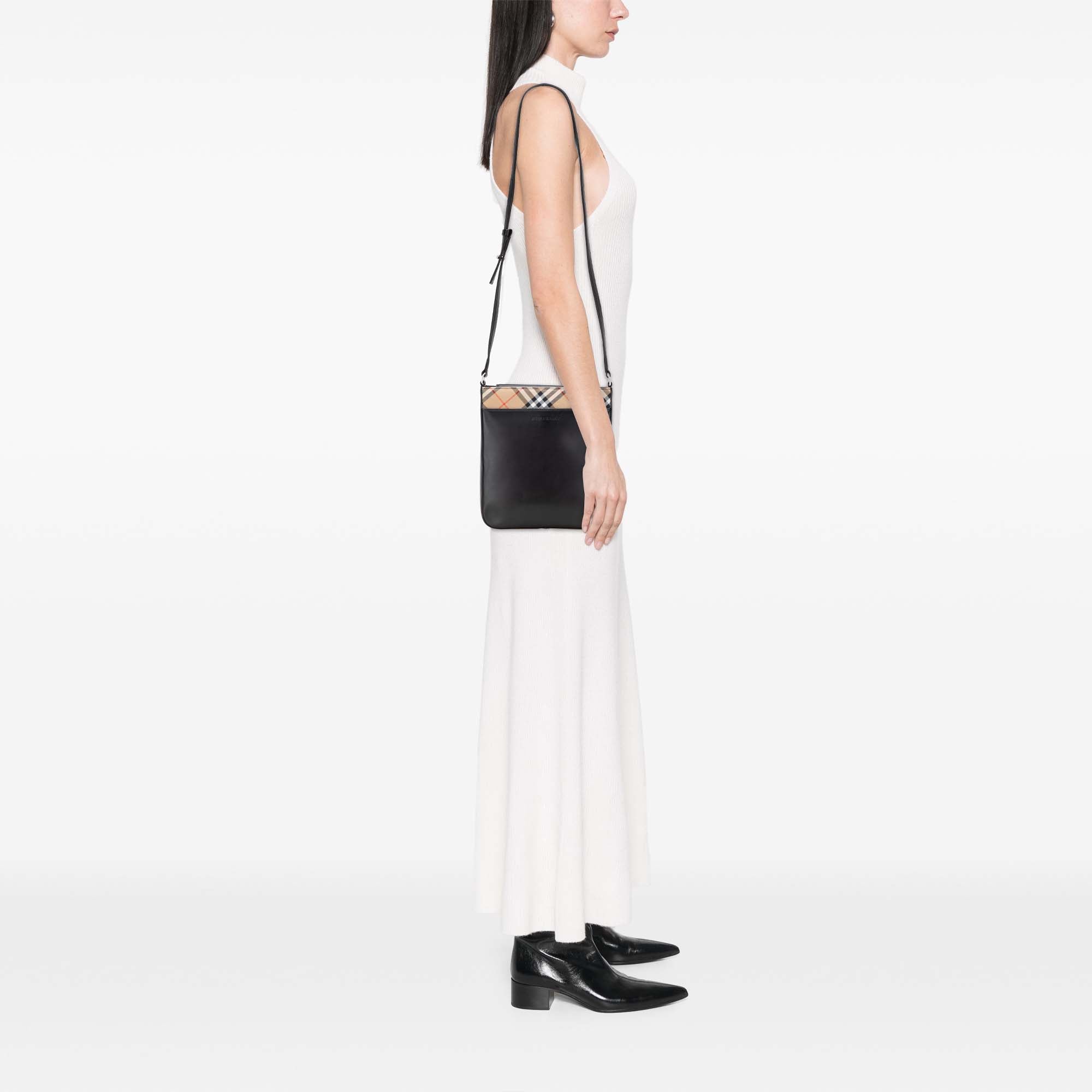 Nova Check Trimmed Leather Crossbody