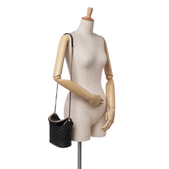 Quilted Chevron Lambskin Handle with Chic Bucket Bag