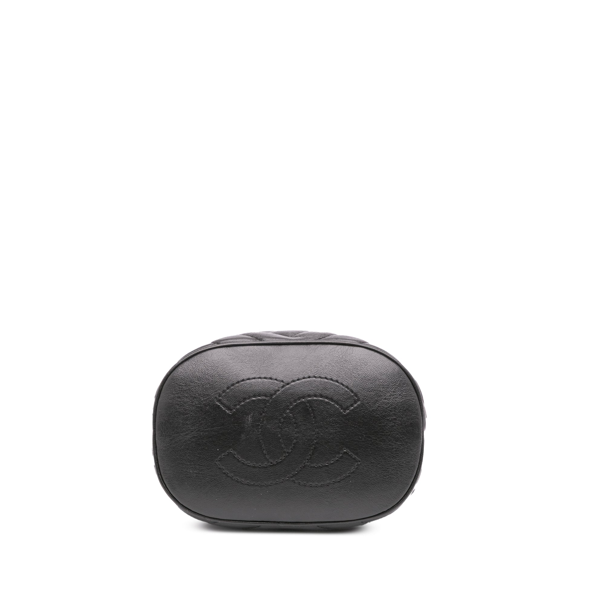 Quilted Chevron Lambskin Handle with Chic Bucket Bag