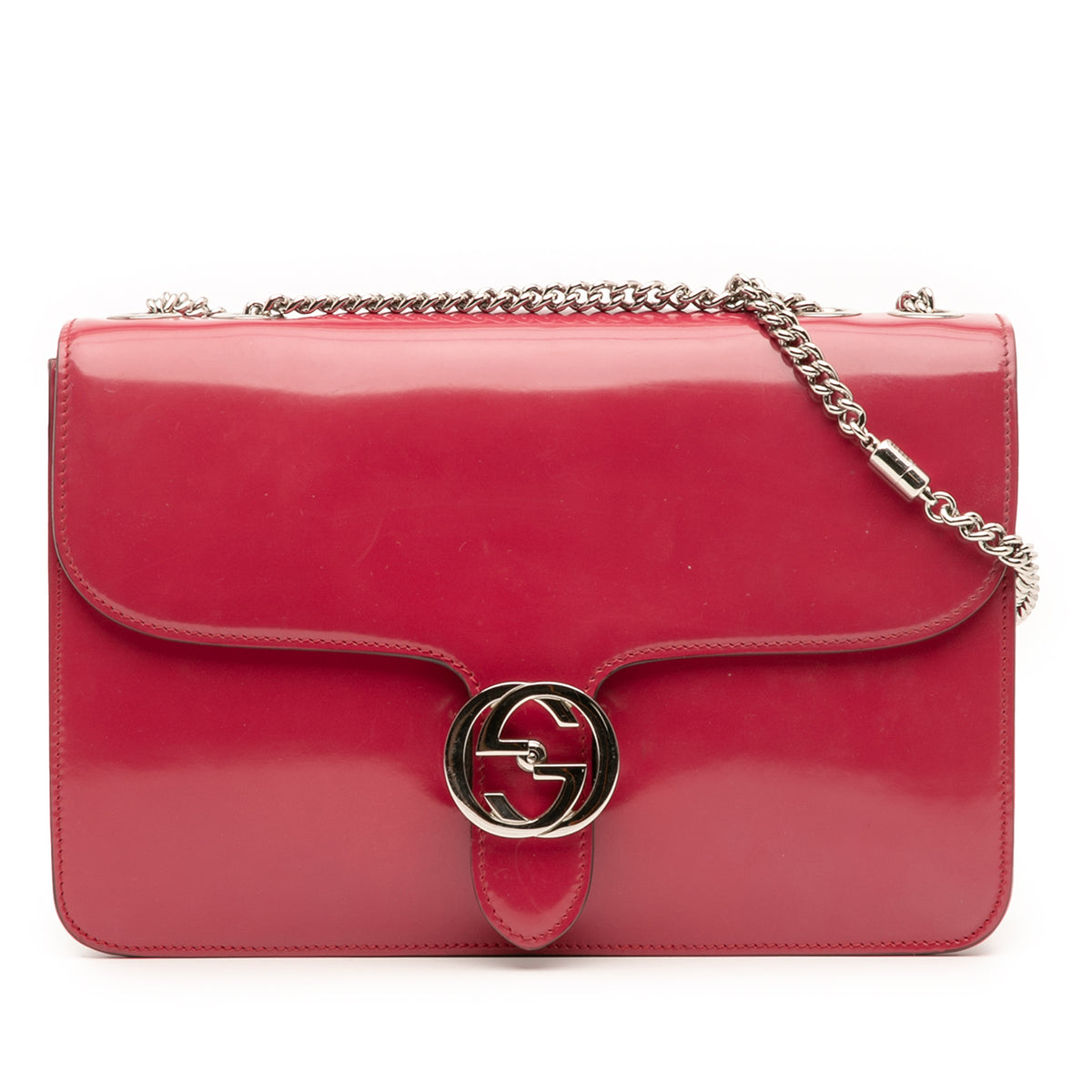 Medium Patent Dollar Interlocking G Crossbody