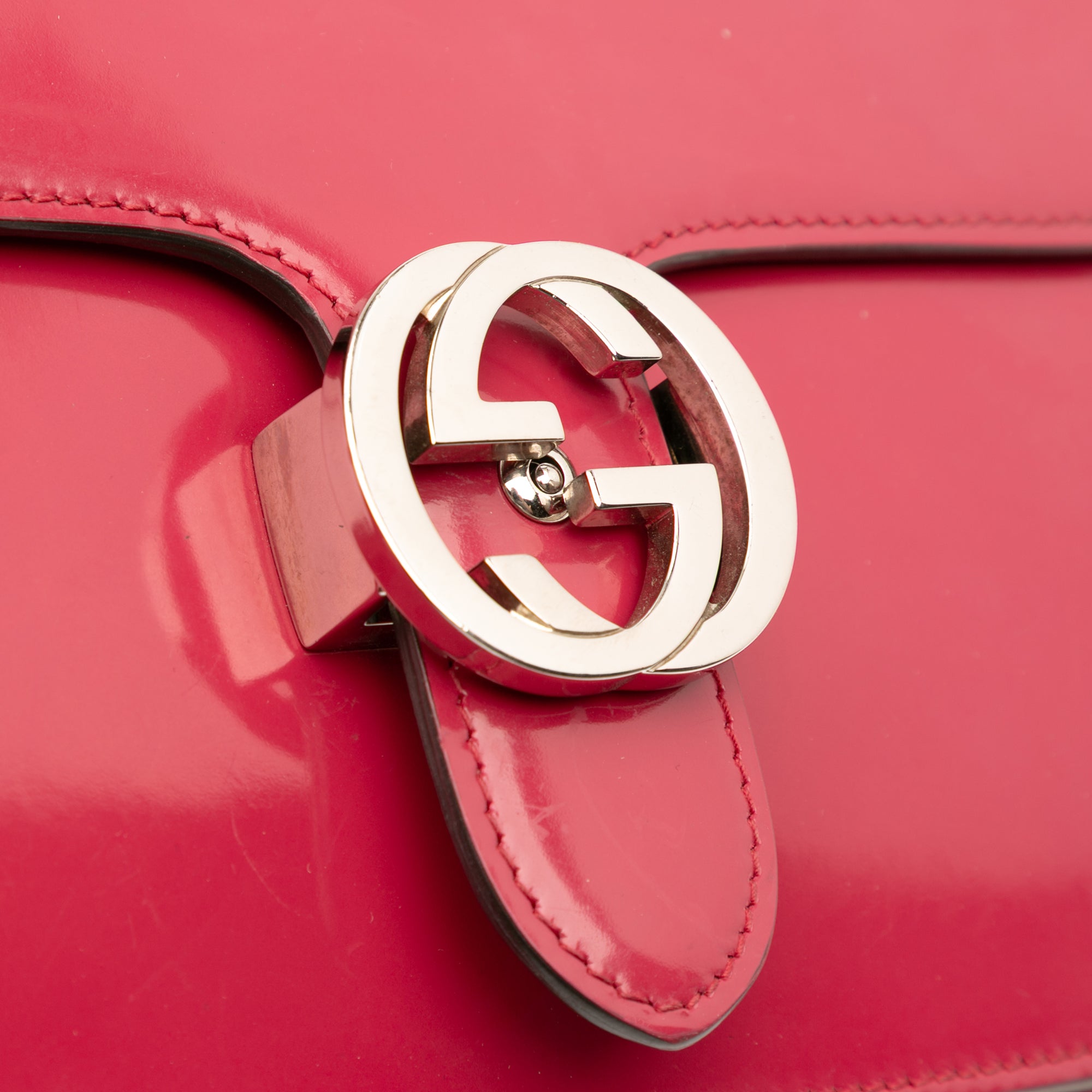 Medium Patent Dollar Interlocking G Crossbody