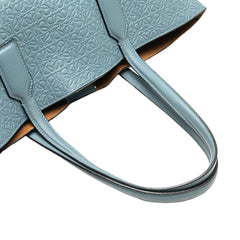 Embossed Anagram Leather T Shopper Tote