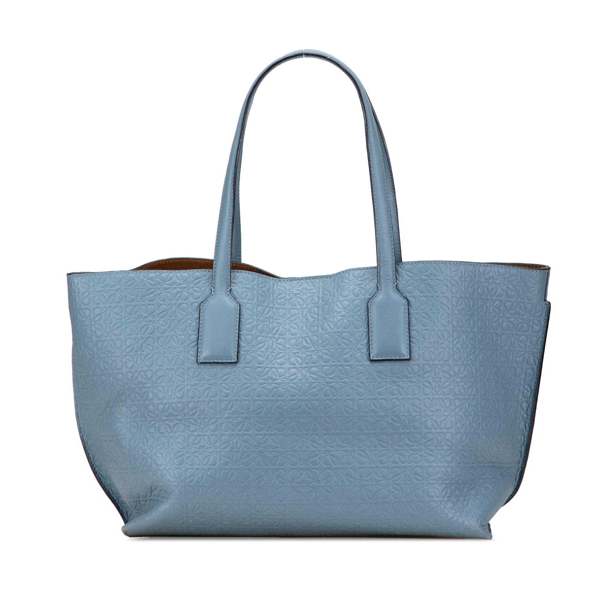 Embossed Anagram Leather T Shopper Tote