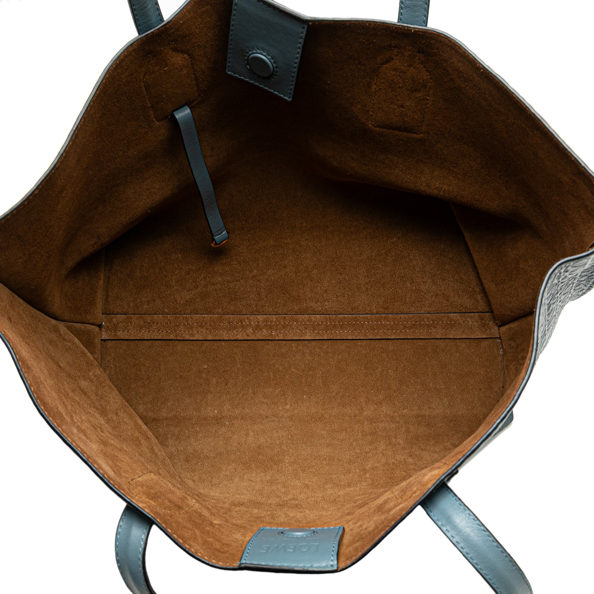 Embossed Anagram Leather T Shopper Tote