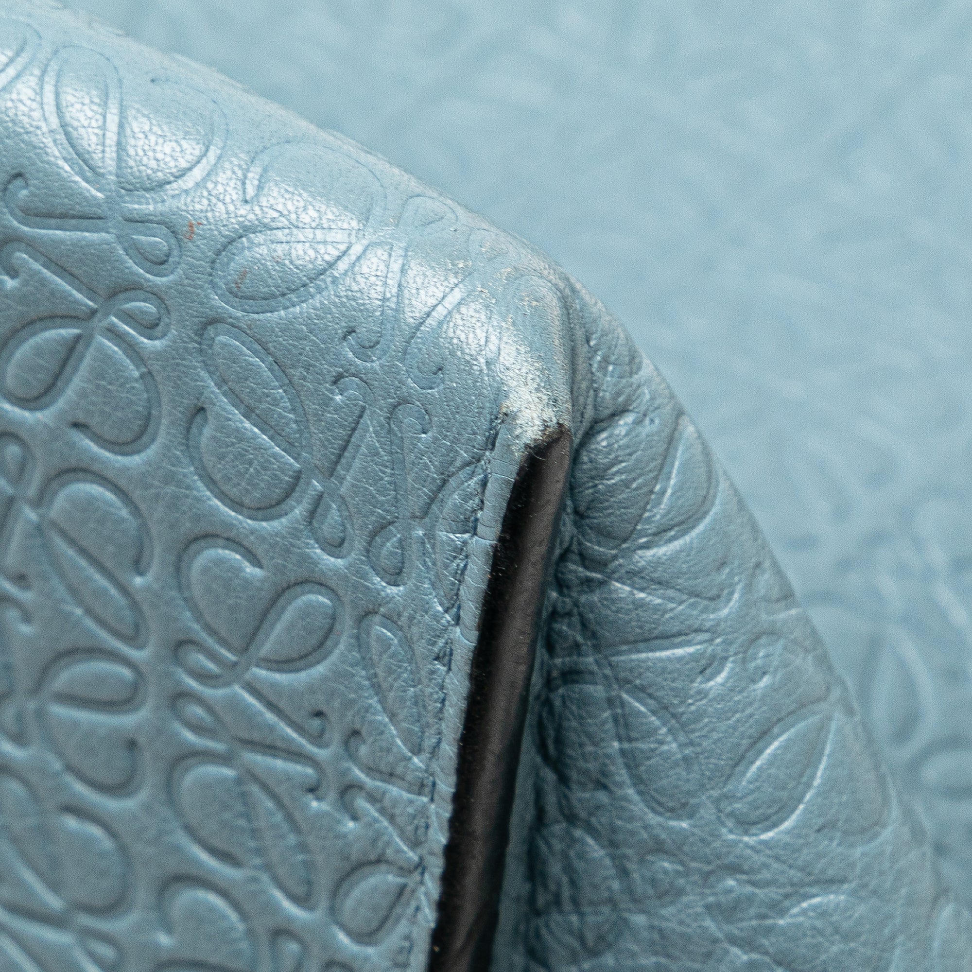 Embossed Anagram Leather T Shopper Tote