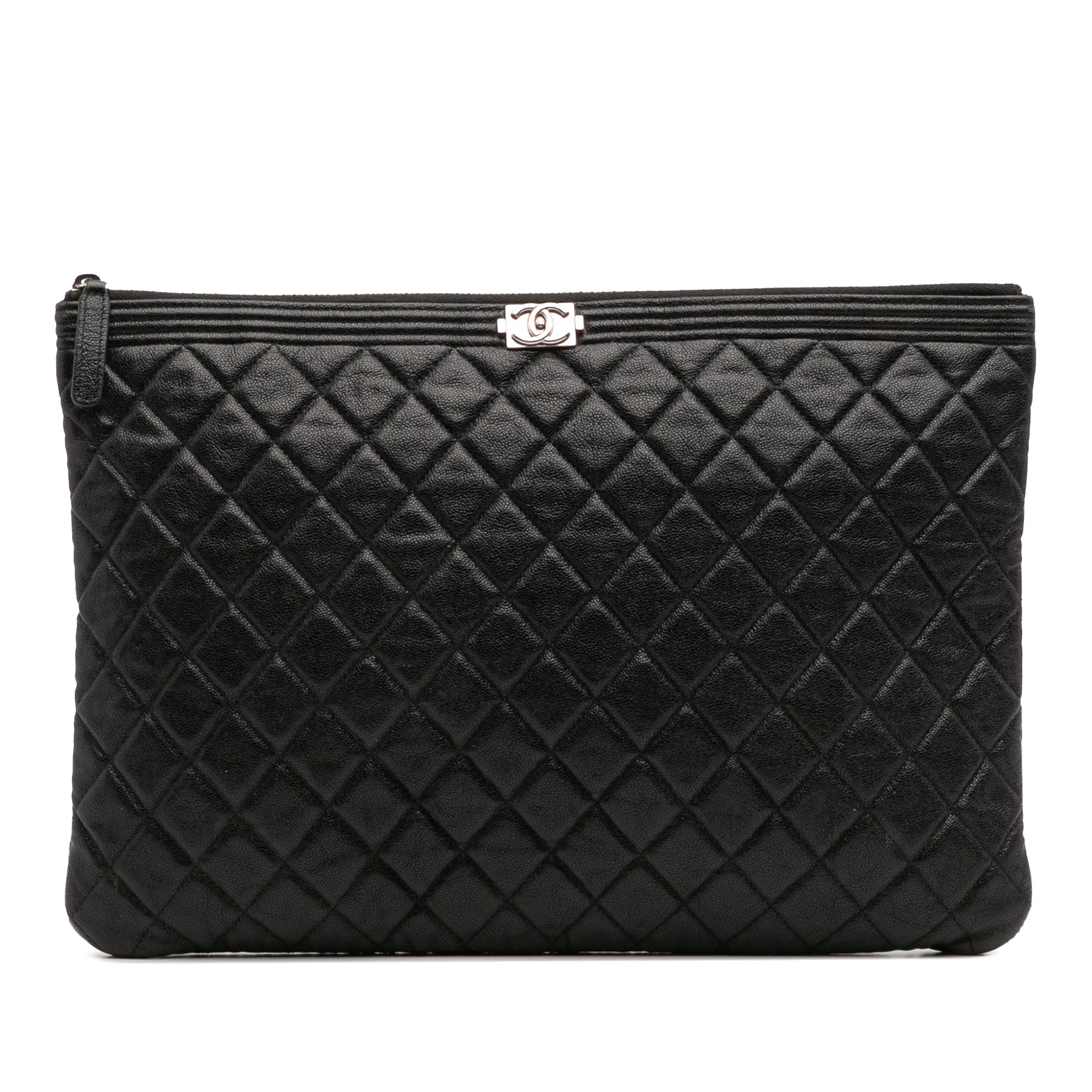 Large Quilted Caviar Boy O Case Clutch