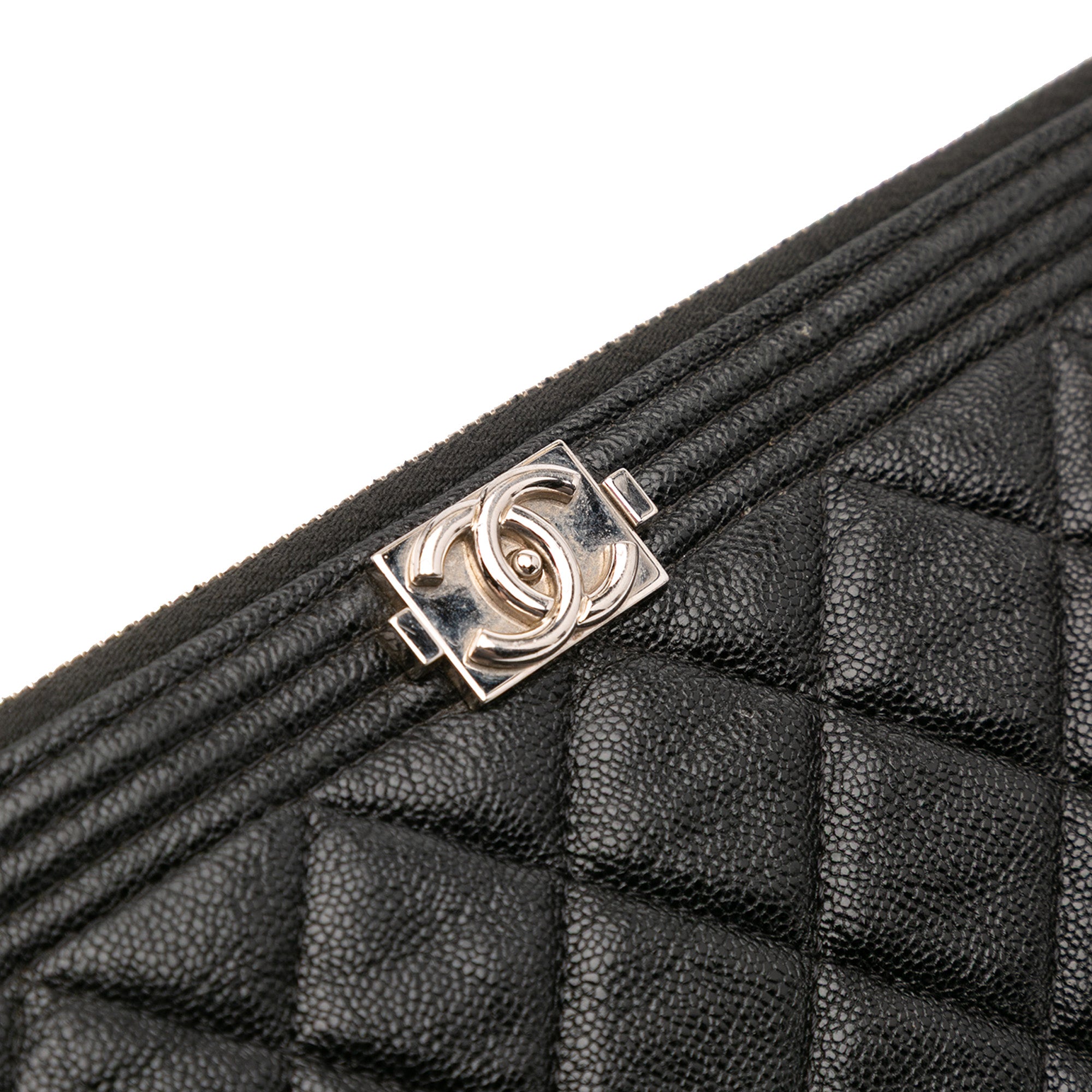 Large Quilted Caviar Boy O Case Clutch
