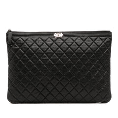 Large Quilted Caviar Boy O Case Clutch