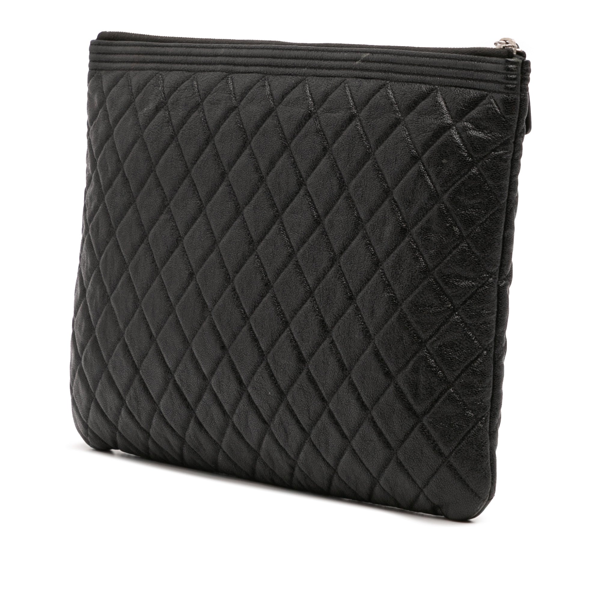 Large Quilted Caviar Boy O Case Clutch