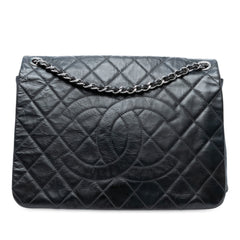 XL CC Glazed Quilted Calfskin Single Flap