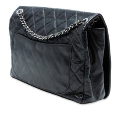XL CC Glazed Quilted Calfskin Single Flap