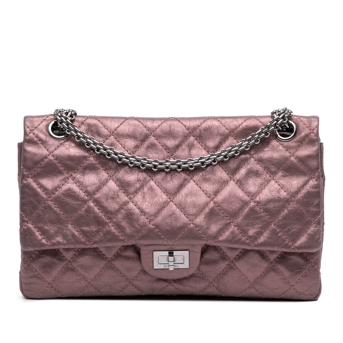 Reissue 2.55 Aged Metallic Calfskin Double Flap 226