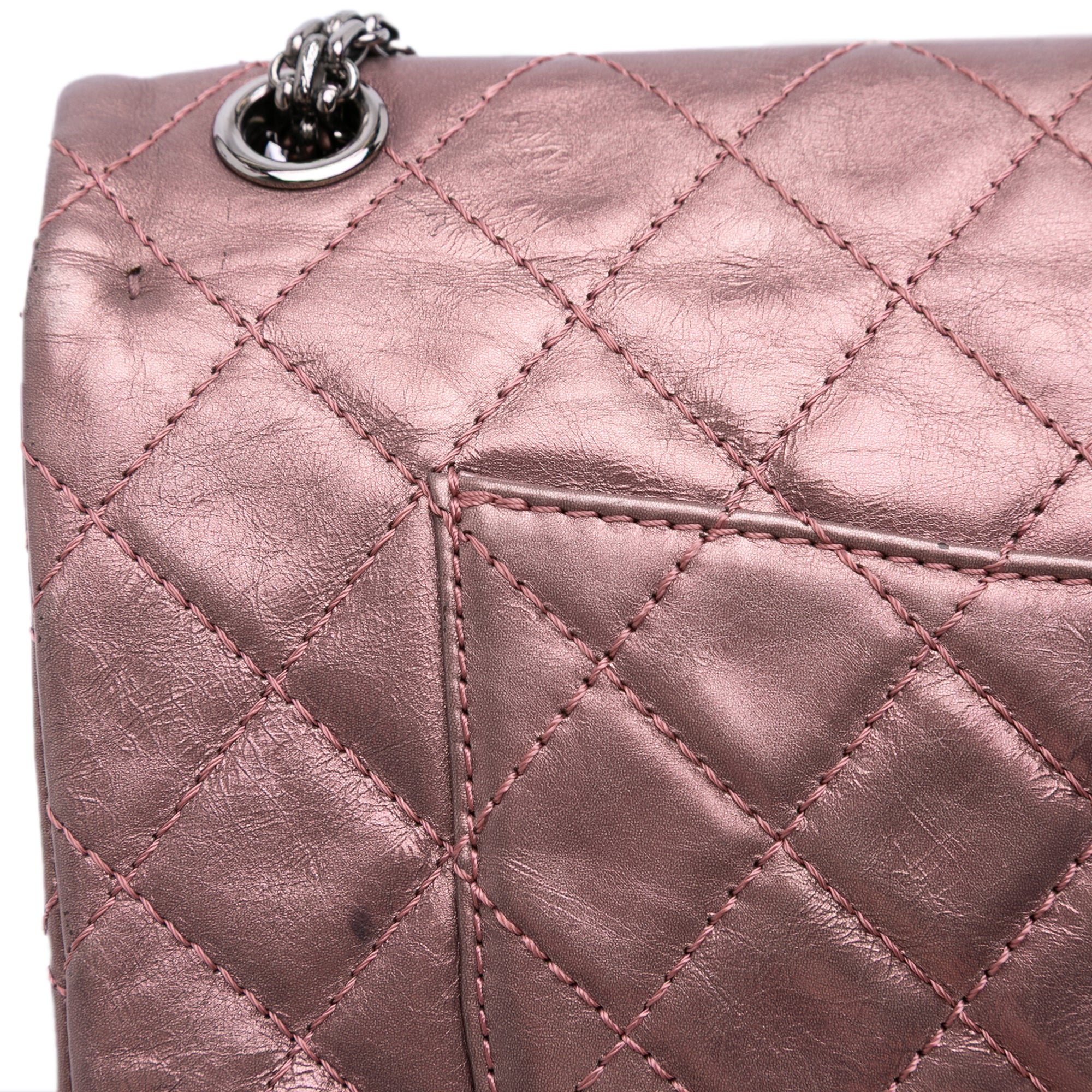 Reissue 2.55 Aged Metallic Calfskin Double Flap 226