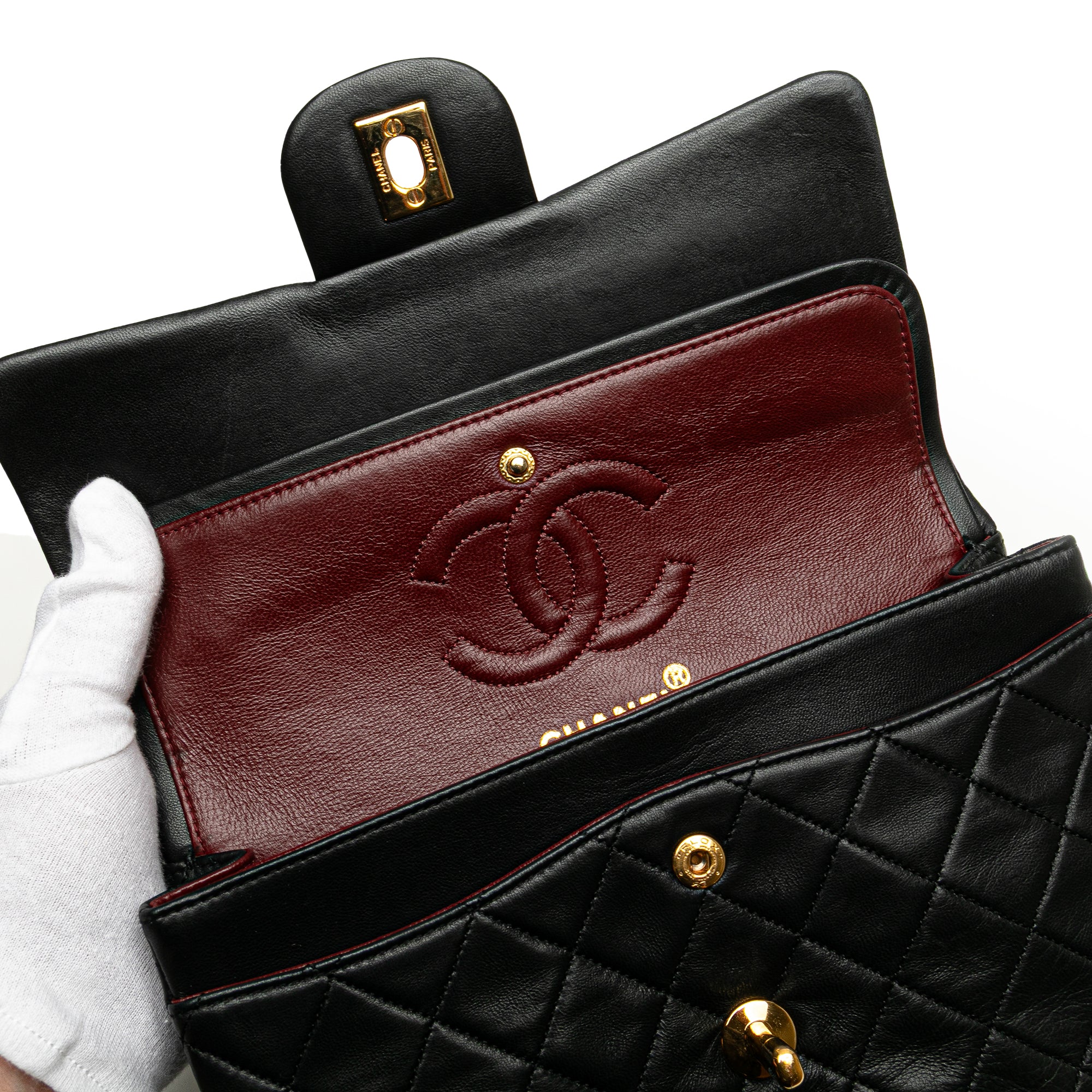 Small Classic Lambskin Double Flap