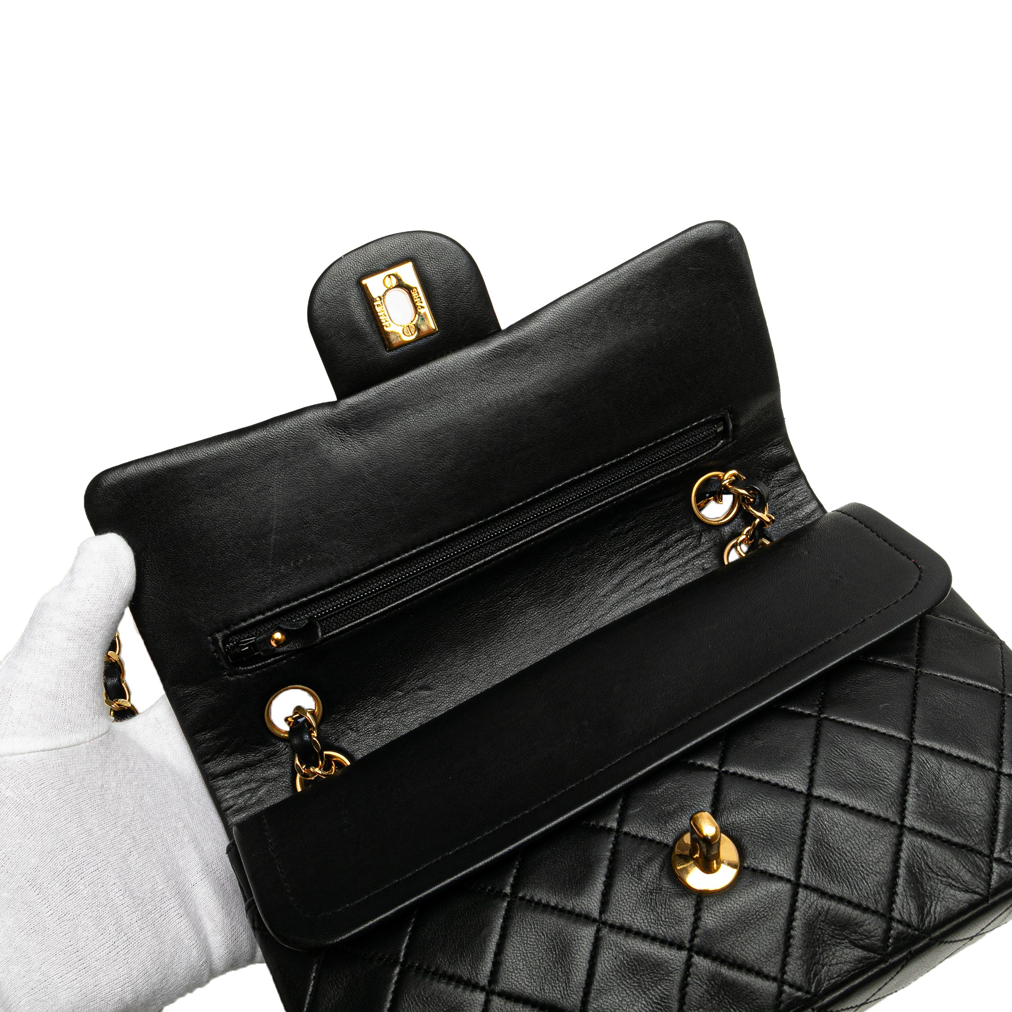 Small Classic Lambskin Double Flap