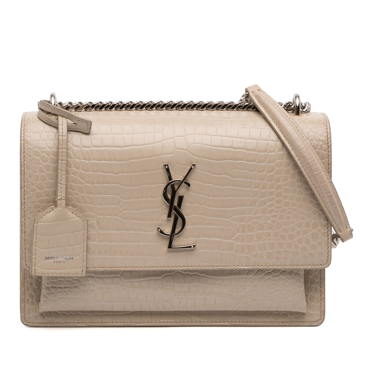 Medium Croc Embossed Monogram Sunset Bag