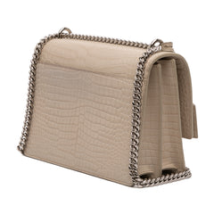Medium Croc Embossed Monogram Sunset Bag