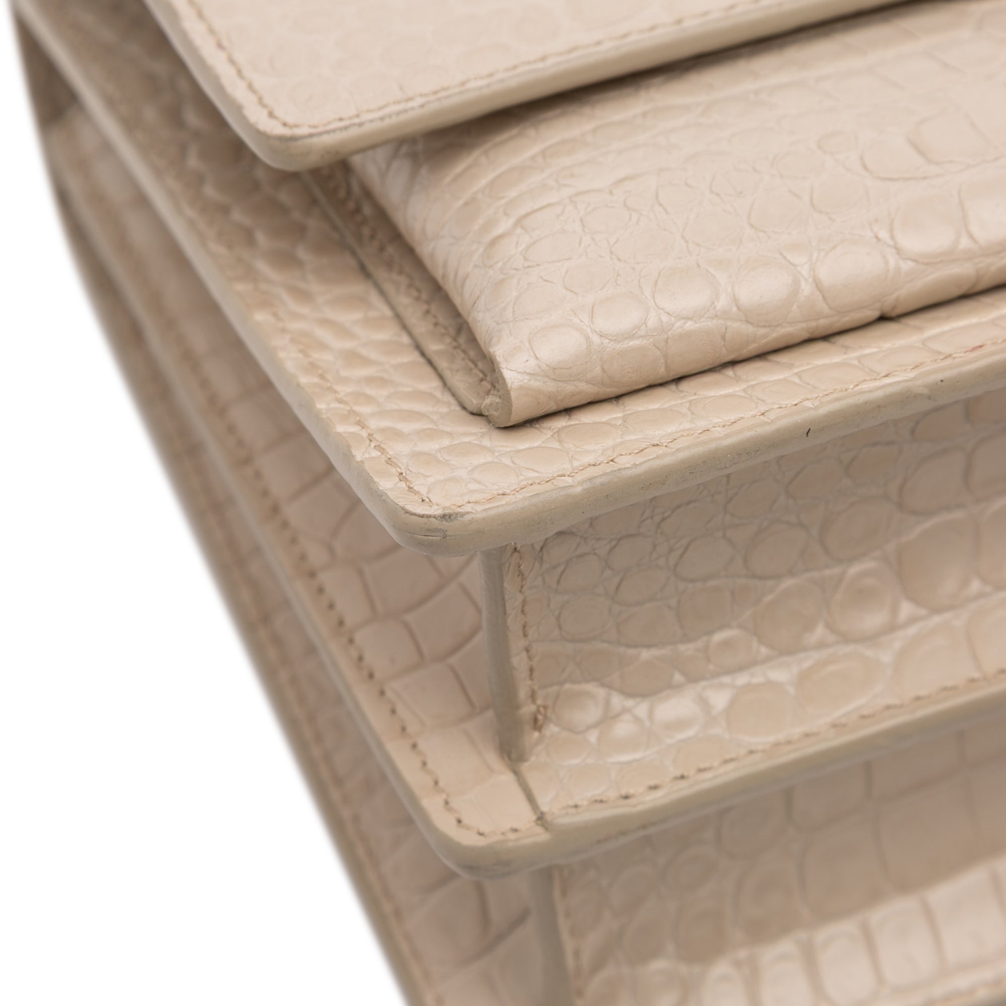 Medium Croc Embossed Monogram Sunset Bag