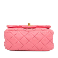 Mini Square Classic Lambskin Pearl Crush Flap