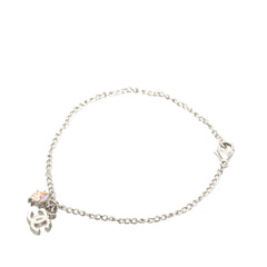 Silver Plated CC Ladybug Charm Bracelet