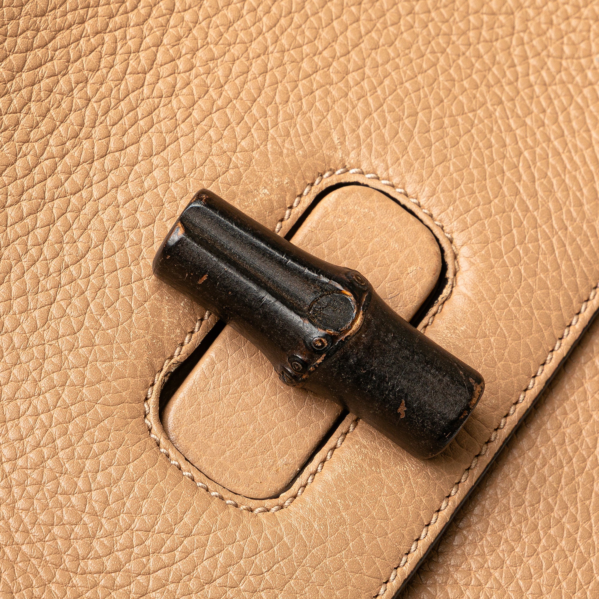 Large Leather Bamboo Daily Satchel