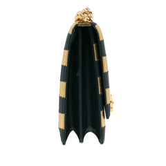 Paris New York Metallic Lambskin Striped North South Boy Flap