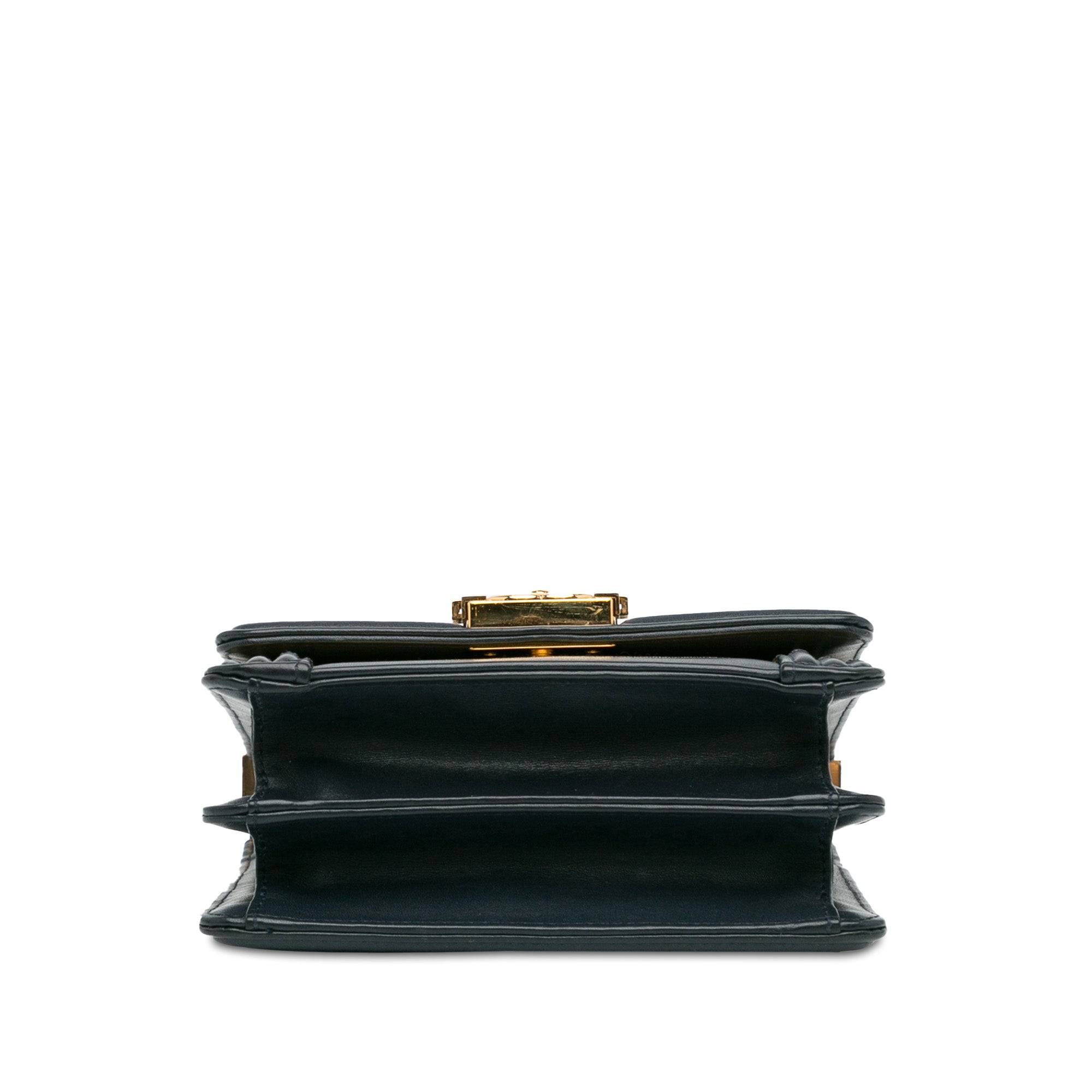 Metallic Lambskin Striped North South Boy Flap