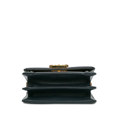 Metallic Lambskin Striped North South Boy Flap