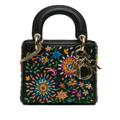 Mini Calfskin Flowers Embroidered Lady Dior_0