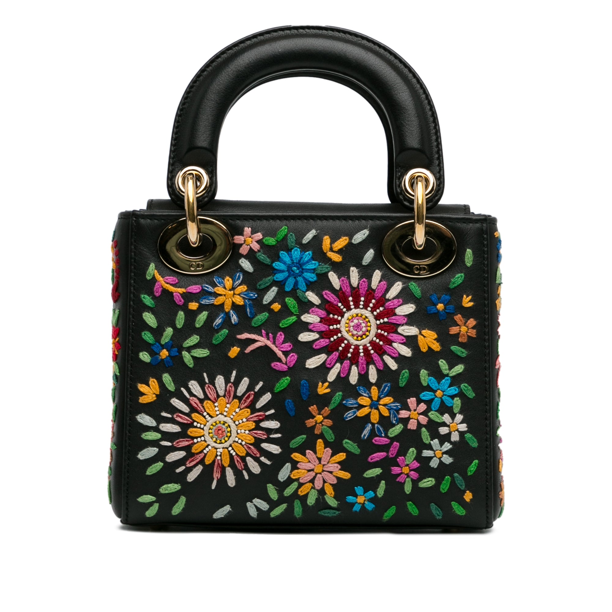 Mini Calfskin Flowers Embroidered Lady Dior_2