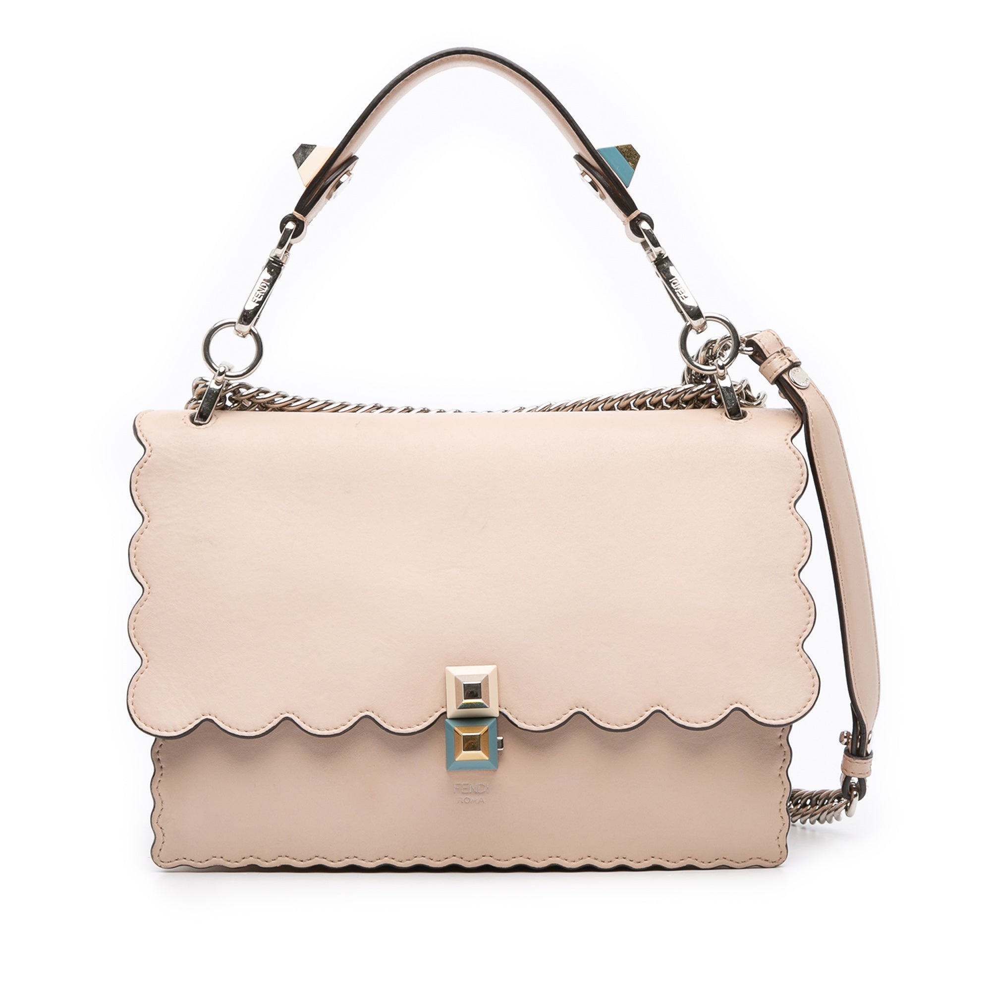 Medium Scalloped Leather Kan I Satchel