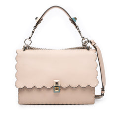 Medium Scalloped Leather Kan I Satchel