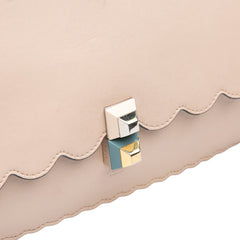 Medium Scalloped Leather Kan I Satchel