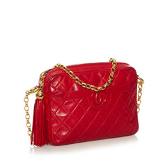 CC Quilted Lambskin Tassel Crossbody Bag