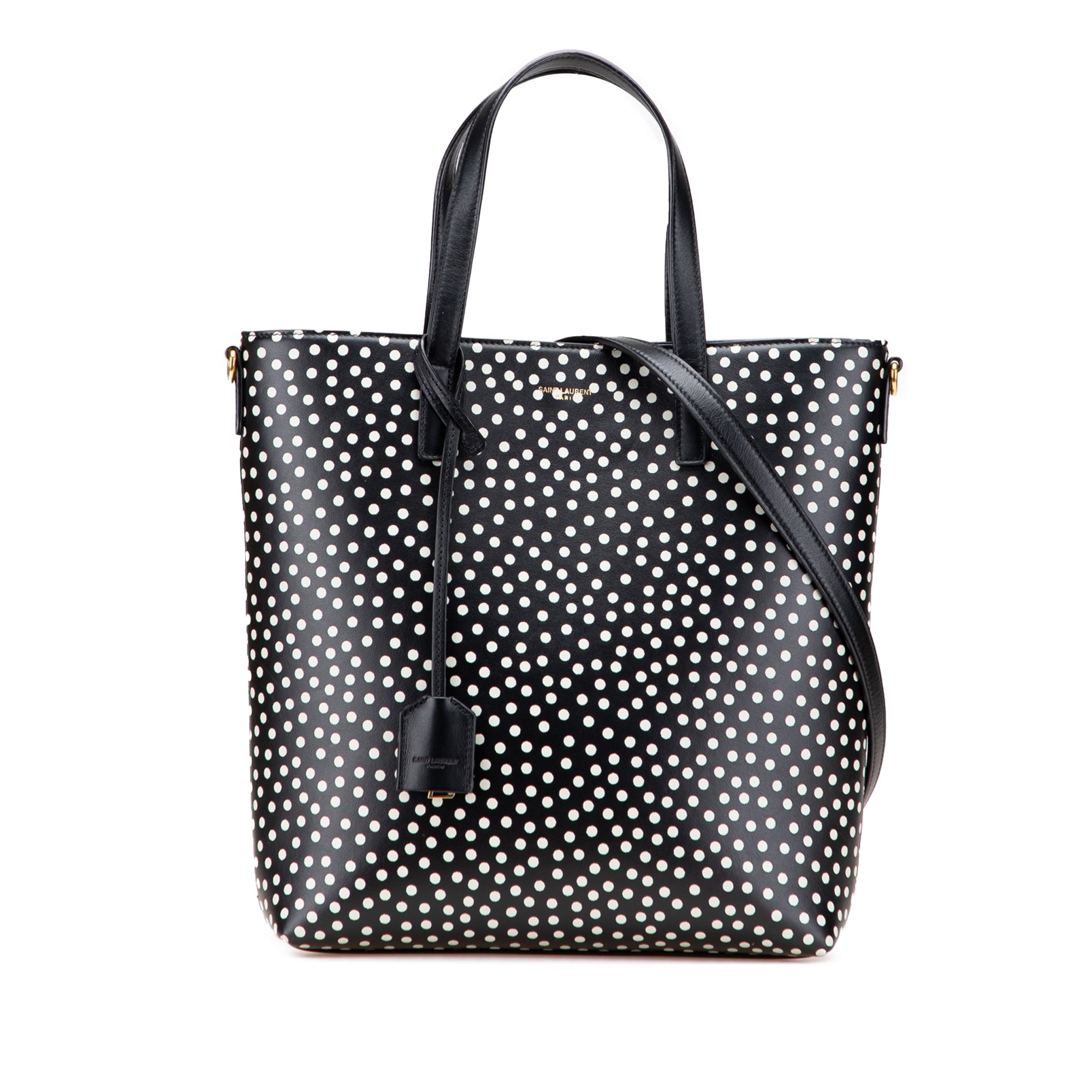 Toy Calfskin Polka Dot North South Shopping Tote