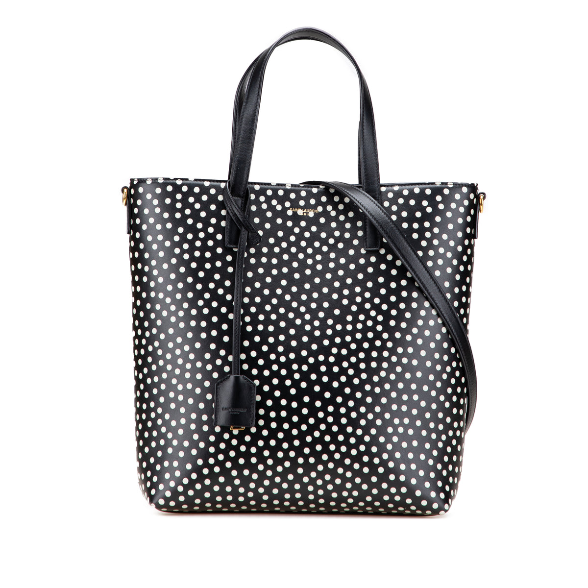 Toy Calfskin Polka Dot North South Shopping Tote