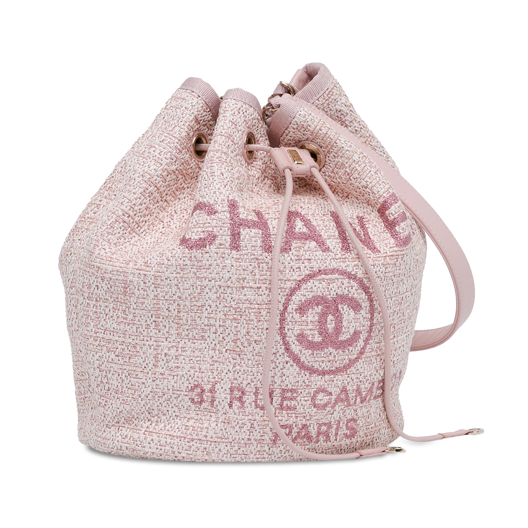 Tweed Deauville Drawstring Bucket Bag_1