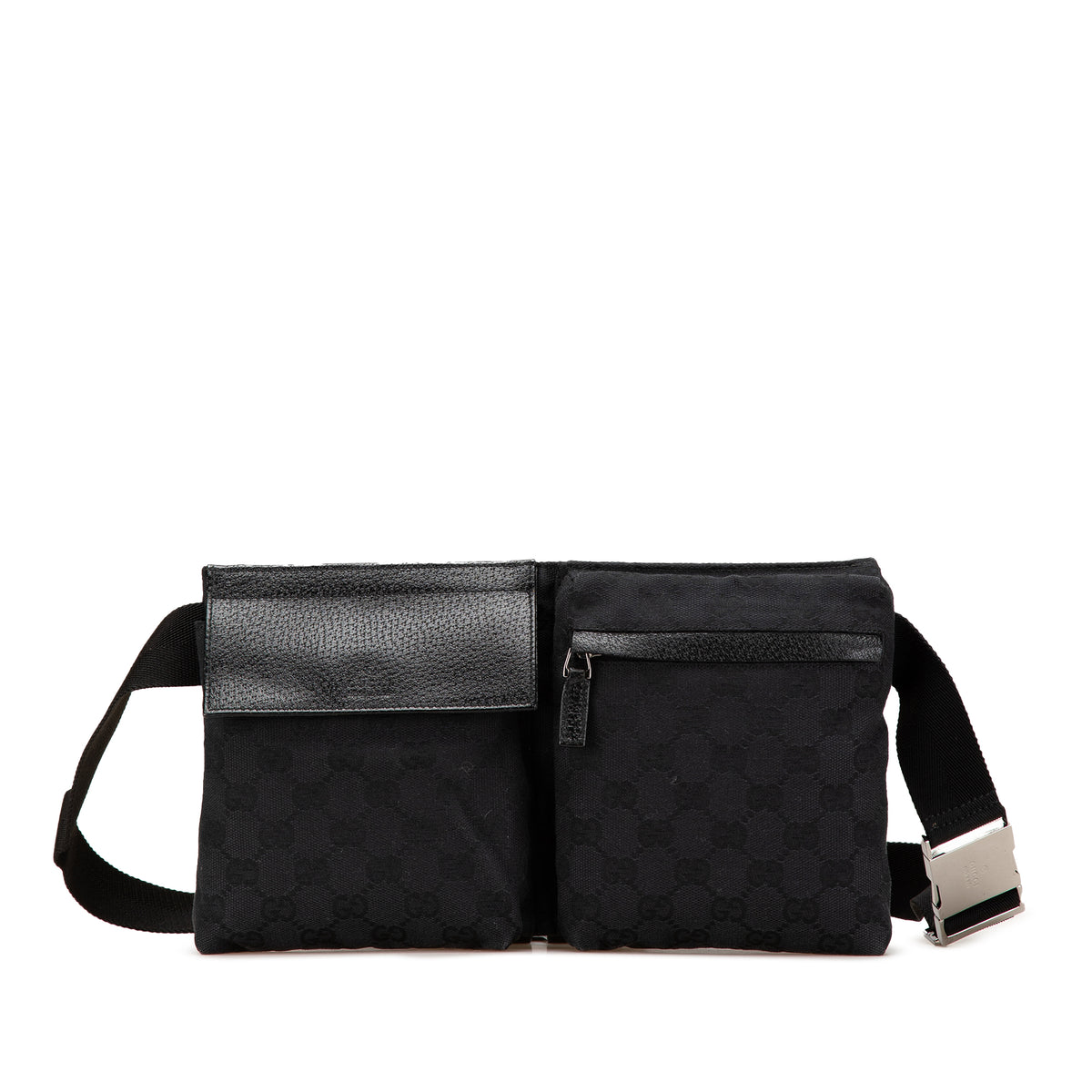 GG Canvas Double Pocket Belt Bag
