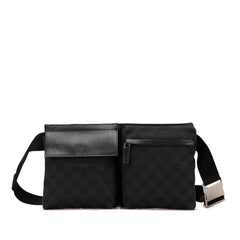 GG Canvas Double Pocket Belt Bag