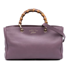 Medium Calfskin Bamboo Shopper Satchel