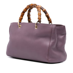 Medium Calfskin Bamboo Shopper Satchel