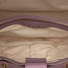 Medium Calfskin Bamboo Shopper Satchel