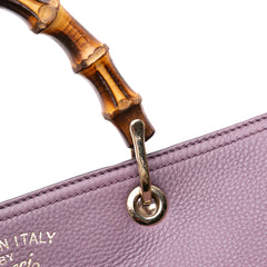 Medium Calfskin Bamboo Shopper Satchel